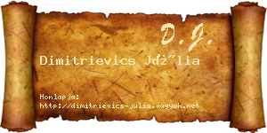 Dimitrievics Júlia névjegykártya